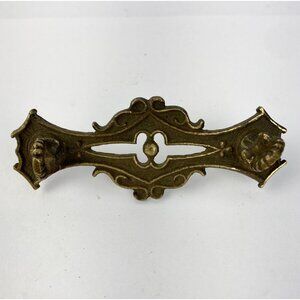 Antique Brass Drop-Bail Drawer Pull Ornate Victorian FOR PARTS OR REPAIR